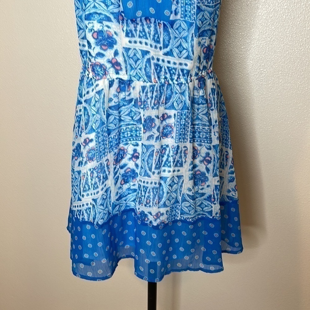 Hollister Blue Patterned Lined Dress Size medium - Picture 5 of 8